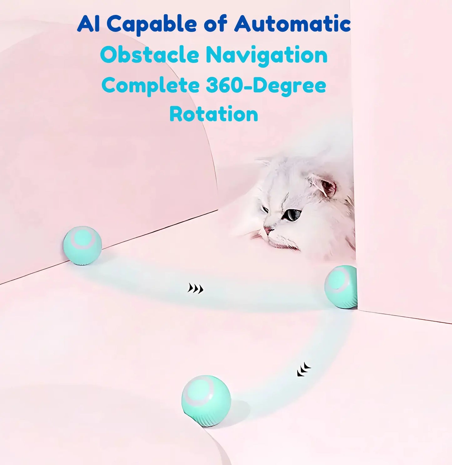 Cat Interactive Ball Electric Automatic Rolling Ball Smart Toys for Cats Smart Cat Toy Rotating Ball Cat Game Accessories Vonthya