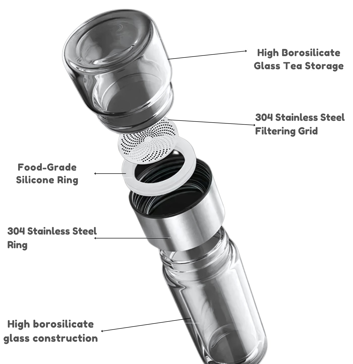 TeaFlow Portable Glass Infuser